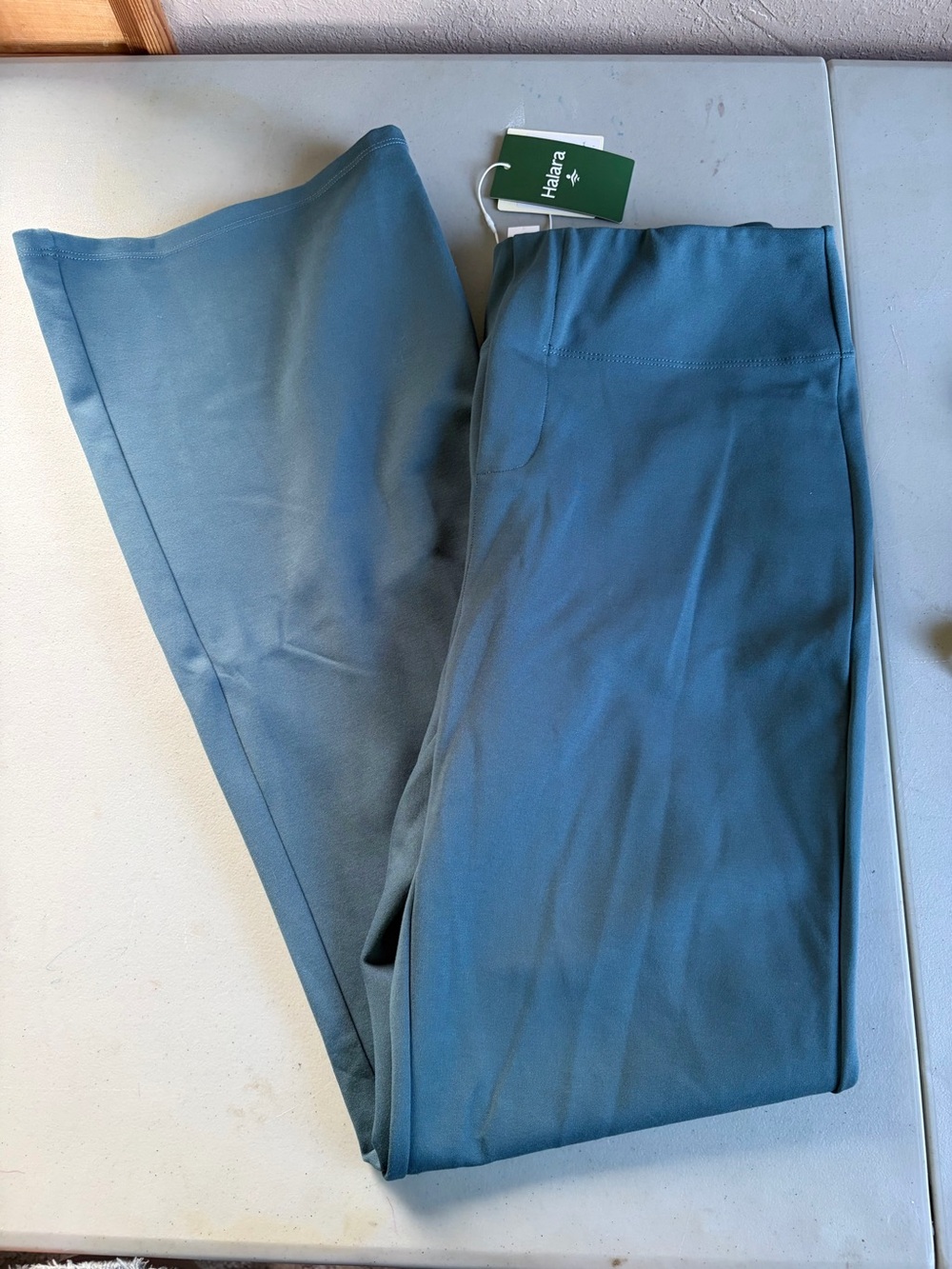 NWT Halara Teal Wide-Leg Dress Trousers High-Waisted Stretchy Work Pants Size L